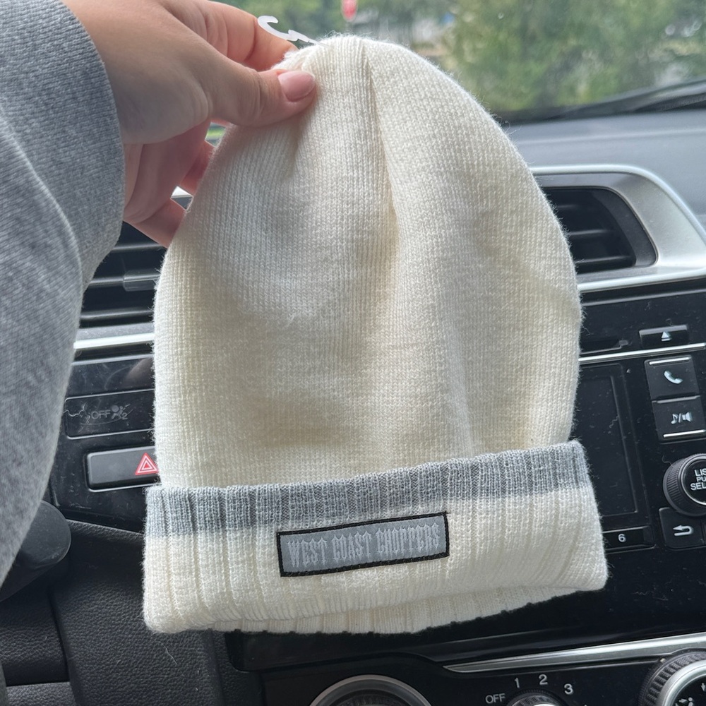 West coast choppers motorcycle White and Gray Beanie